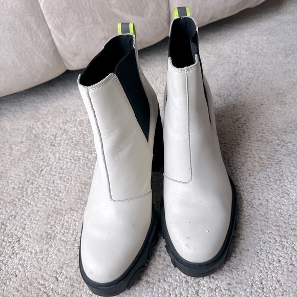 Sorel Women's Brex Heeled Chelsea Boot‎ Size 10 Black Cream Lime Green - Picture 5 of 8